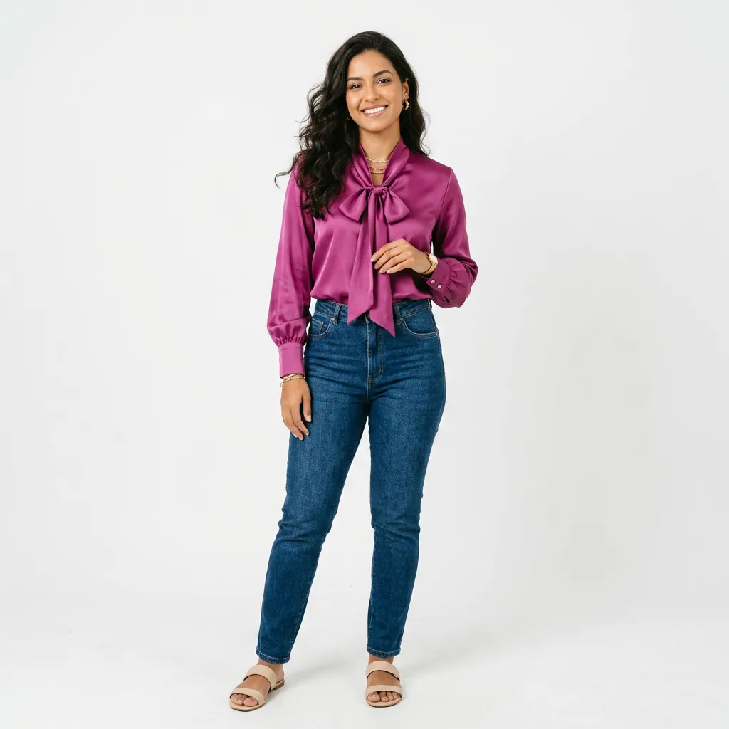 Blusa Cetim com Laço